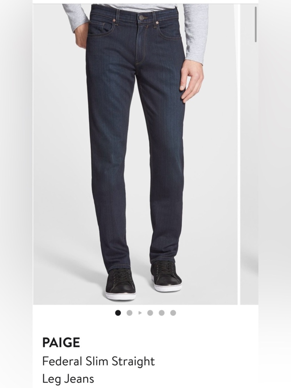 PAIGE Men's Slim Straight Jeans in Gray